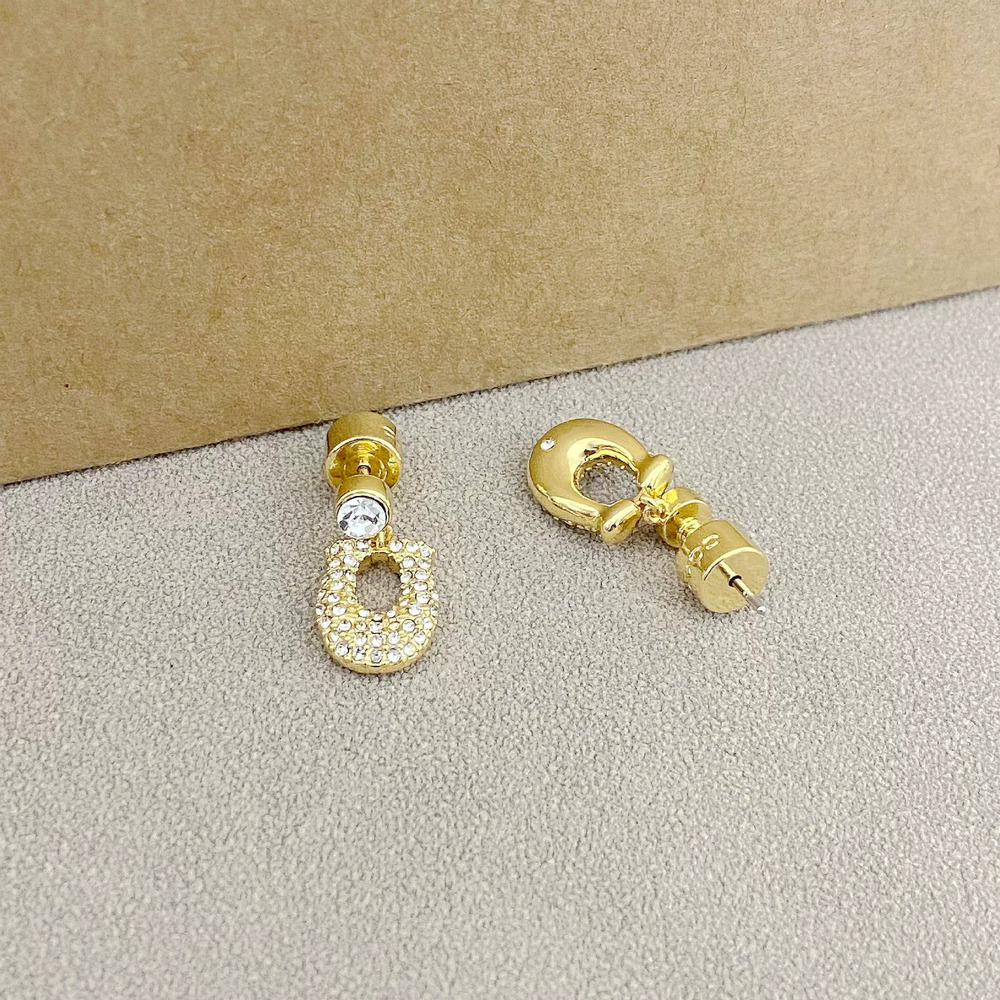 Coach Full Diamond Letter Earrings - Picture 3 of 7